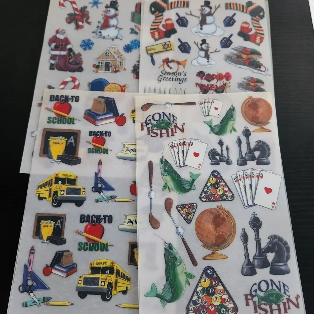 Festive Rub-On Transfer Sheets for Crafting Scrapbooking 10 Sheets Variety Theme